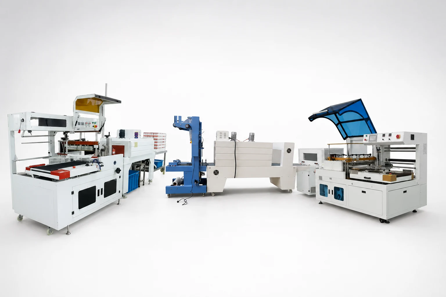 Shrink packaging machines